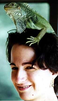Jeanne Cavelos and Igmoe the Iguana