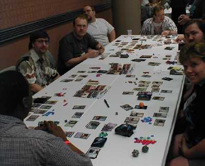 The 10-player Babylon 5 CCG social tournament at Dragon*Con 2000.